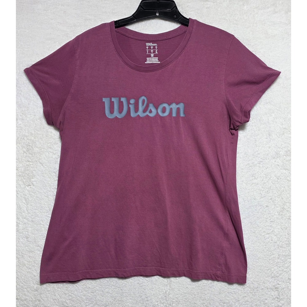 Wilson Women's Graphic Logo Tee Shirt Plum Purple Short Sleeve Size L